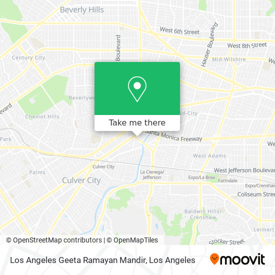 Mapa de Los Angeles Geeta Ramayan Mandir