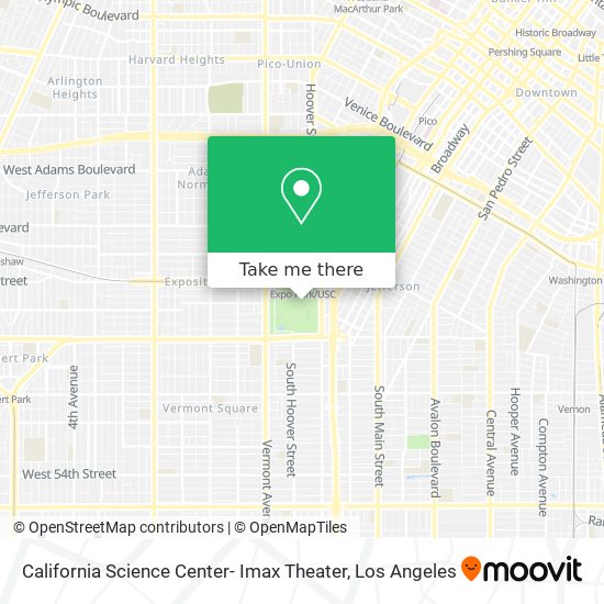 Mapa de California Science Center- Imax Theater