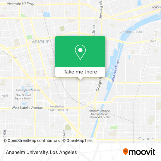 Anaheim University map