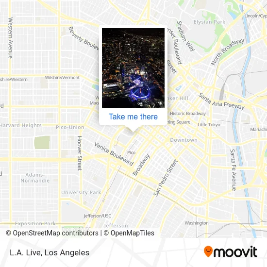 How to Get to L.A. Live in Downtown by Bus, Subway or Light