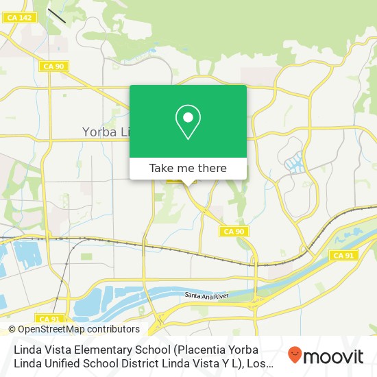 Linda Vista Elementary School (Placentia Yorba Linda Unified School District Linda Vista Y L) map