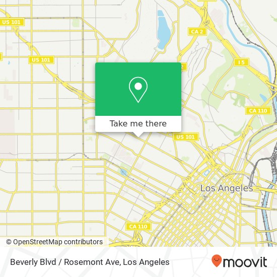 Mapa de Beverly Blvd / Rosemont Ave