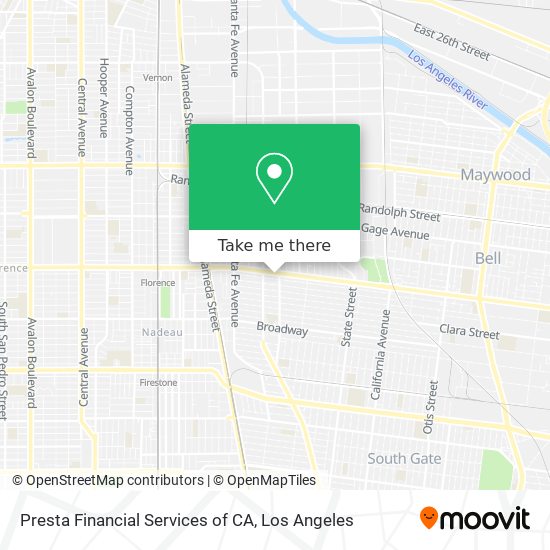 Presta Financial Services of CA map