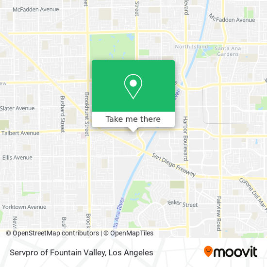 Servpro of Fountain Valley map