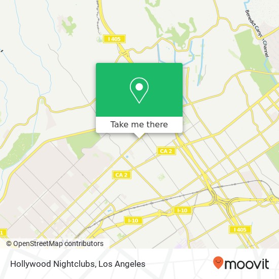 Hollywood Nightclubs map