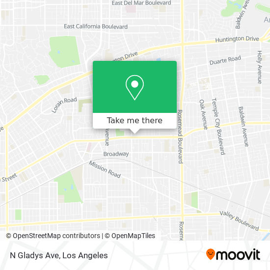 N Gladys Ave map