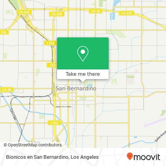 Mapa de Bionicos en San Bernardino