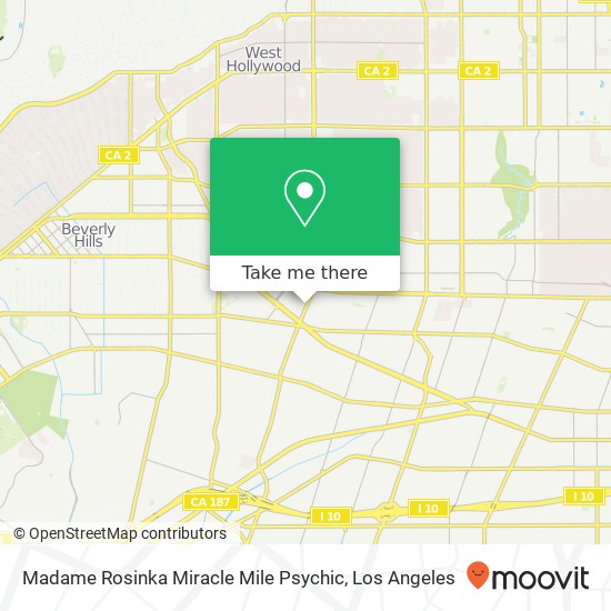 Mapa de Madame Rosinka Miracle Mile Psychic