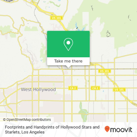 Footprints and Handprints of Hollywood Stars and Starlets map