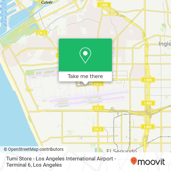 Mapa de Tumi Store - Los Angeles International Airport - Terminal 6