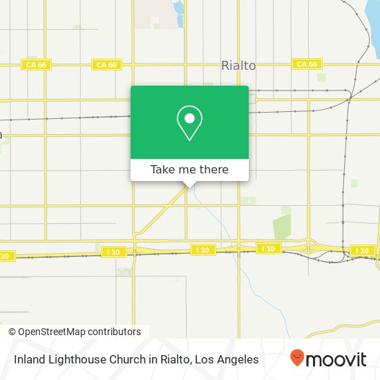Inland Lighthouse Church in Rialto map