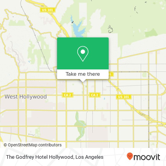 The Godfrey Hotel Hollywood map