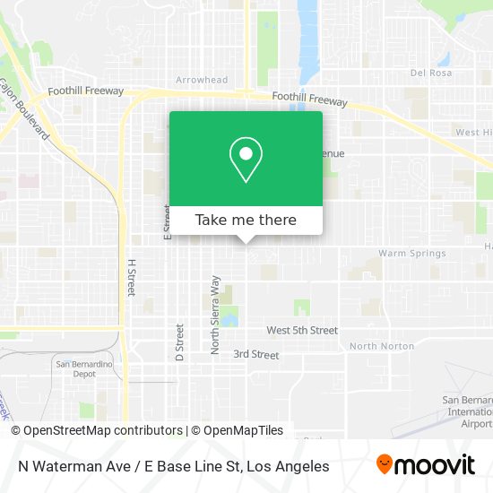 Mapa de N Waterman Ave / E Base Line St