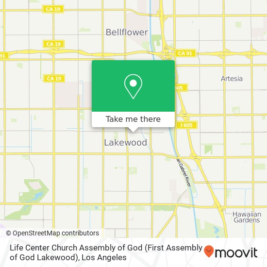 Mapa de Life Center Church Assembly of God (First Assembly of God Lakewood)