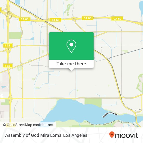 Mapa de Assembly of God Mira Loma