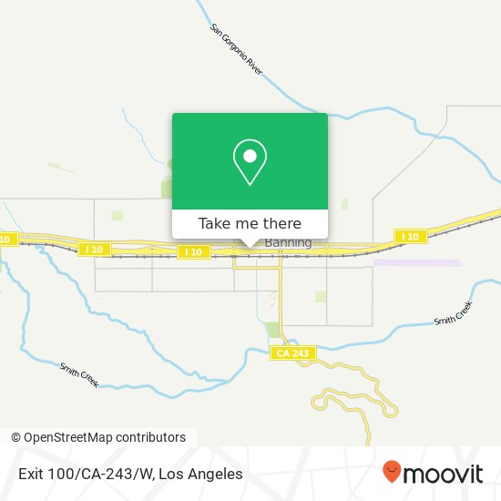 Exit 100/CA-243/W map