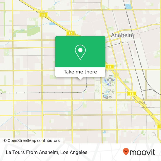 La Tours From Anaheim map