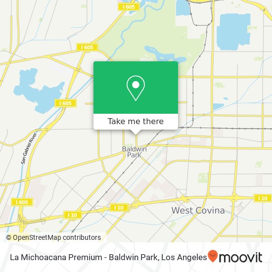 La Michoacana Premium - Baldwin Park map