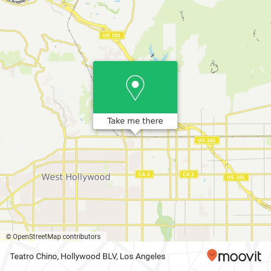 Teatro Chino, Hollywood BLV map