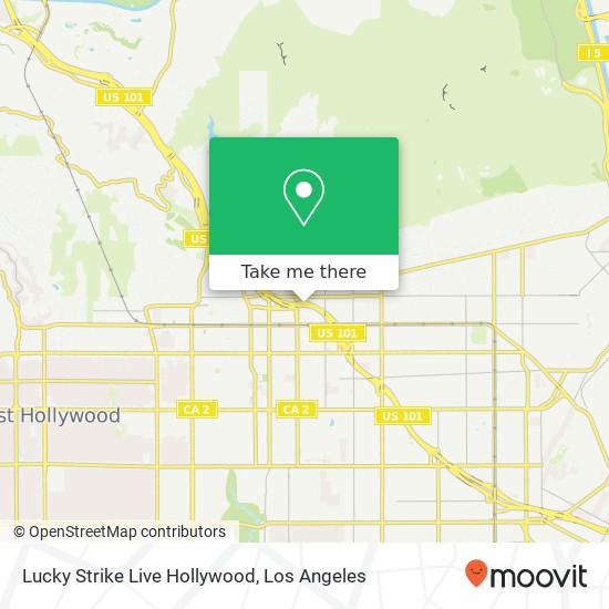 Lucky Strike Live Hollywood map