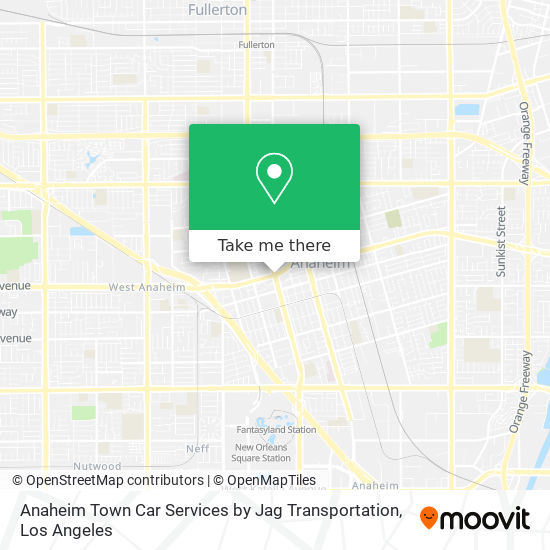 Mapa de Anaheim Town Car Services by Jag Transportation