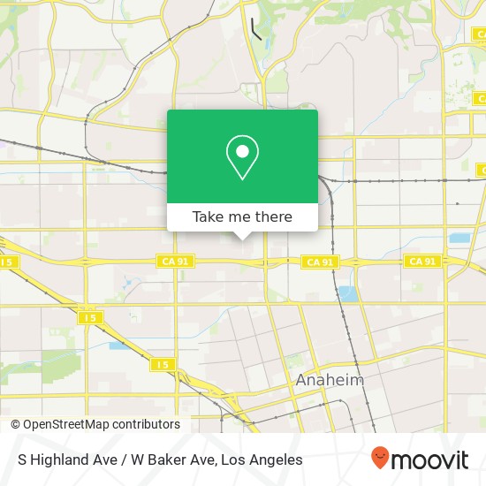 S Highland Ave / W Baker Ave map