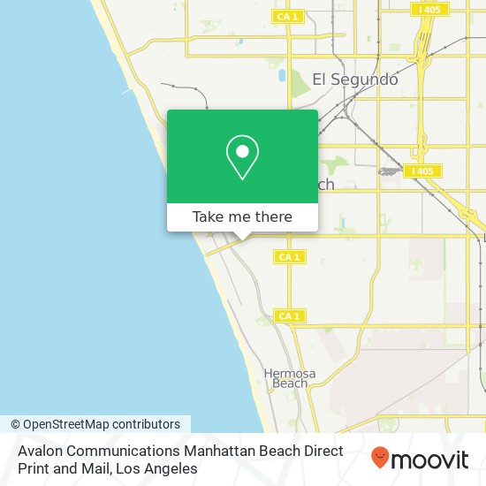 Avalon Communications Manhattan Beach Direct Print and Mail map