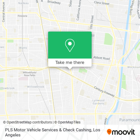 Mapa de PLS Motor Vehicle Services & Check Cashing
