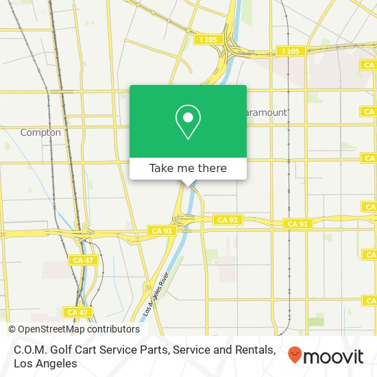 Mapa de C.O.M. Golf Cart Service Parts, Service and Rentals