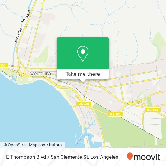 Mapa de E Thompson Blvd / San Clemente St