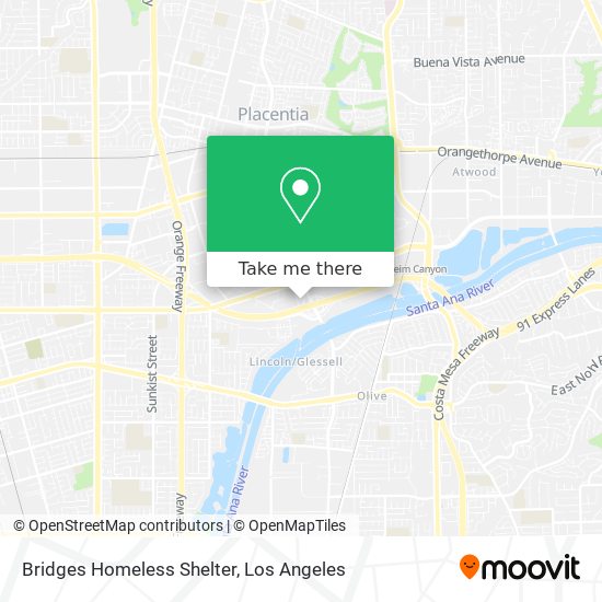 Mapa de Bridges Homeless Shelter