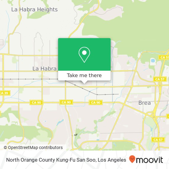 Mapa de North Orange County Kung-Fu San Soo