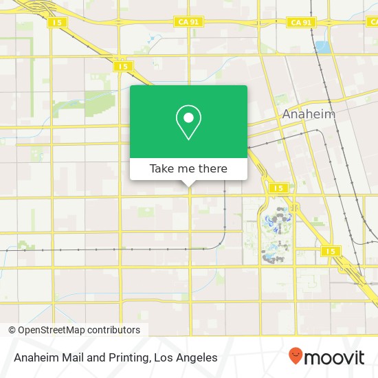 Anaheim Mail and Printing map