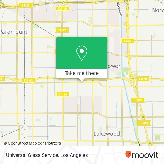 Mapa de Universal Glass Service