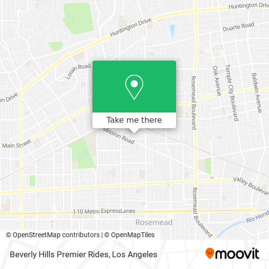 Mapa de Beverly Hills Premier Rides