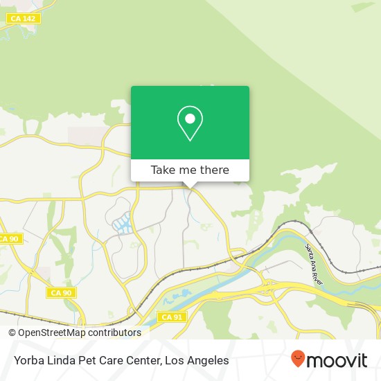 Mapa de Yorba Linda Pet Care Center