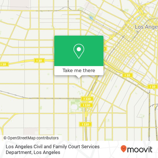 Los Angeles Civil and Family Court Services Department map