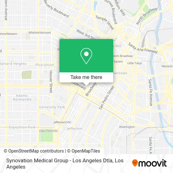 Mapa de Synovation Medical Group - Los Angeles Dtla