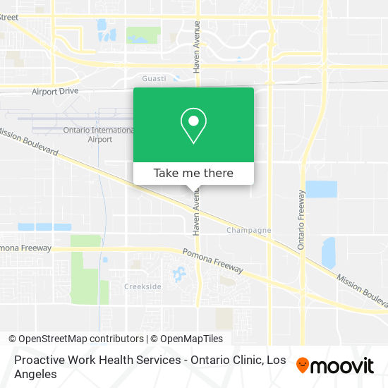 Proactive Work Health Services - Ontario Clinic map