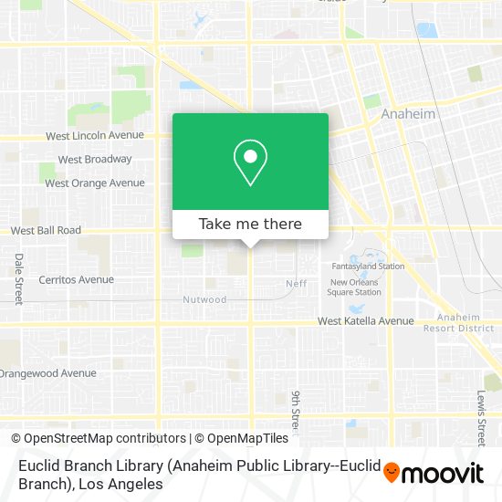 Euclid Branch Library (Anaheim Public Library--Euclid Branch) map