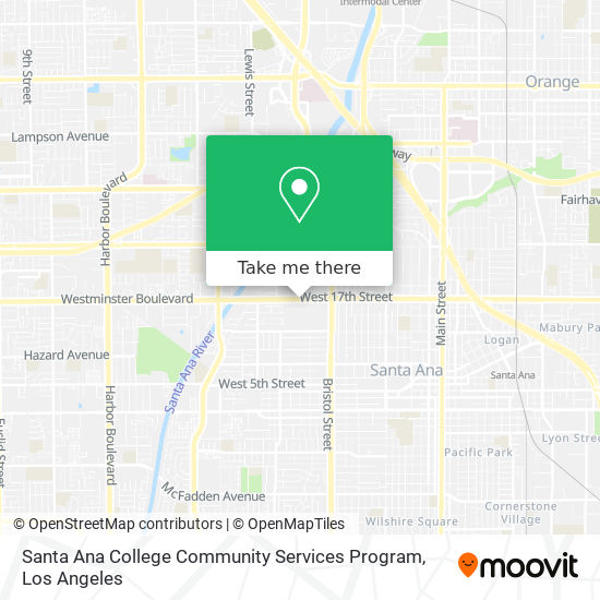 Santa Ana College Community Services Program map