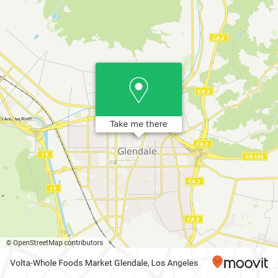 Mapa de Volta-Whole Foods Market Glendale