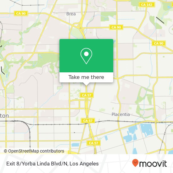 Exit 8/Yorba Linda Blvd/N map