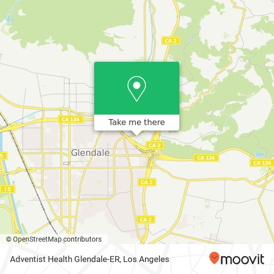 Mapa de Adventist Health Glendale-ER