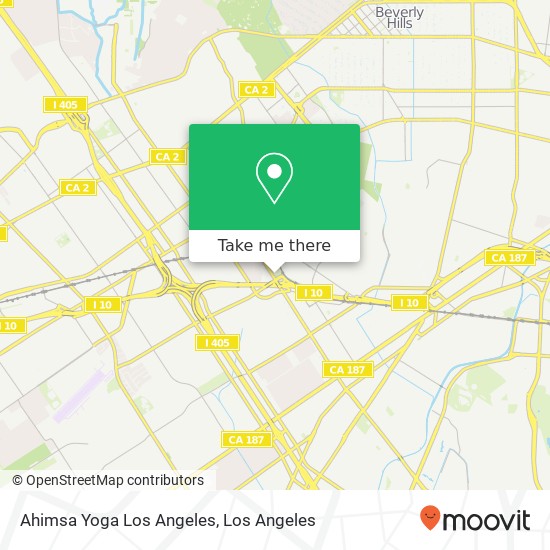 Mapa de Ahimsa Yoga Los Angeles