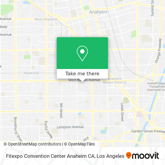 Mapa de Fitexpo Convention Center Anaheim CA