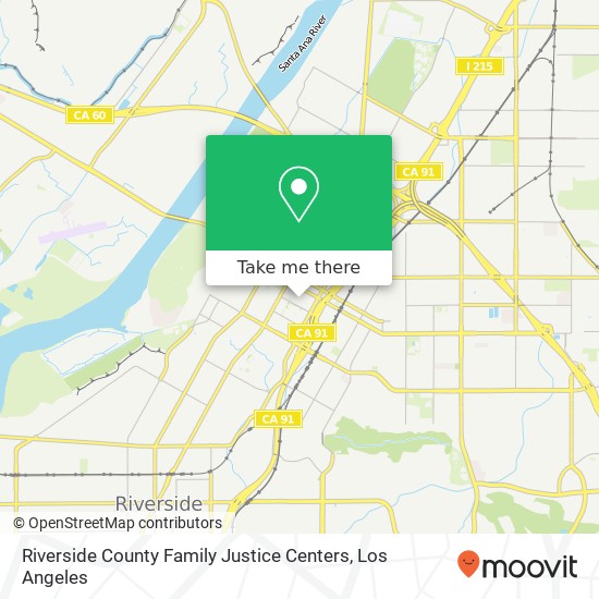 Mapa de Riverside County Family Justice Centers