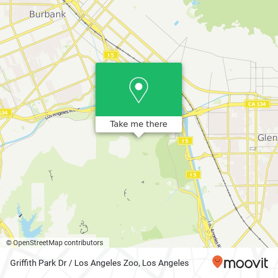 Mapa de Griffith Park Dr / Los Angeles Zoo