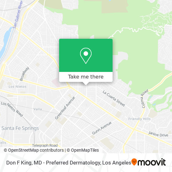Don F King, MD - Preferred Dermatology map