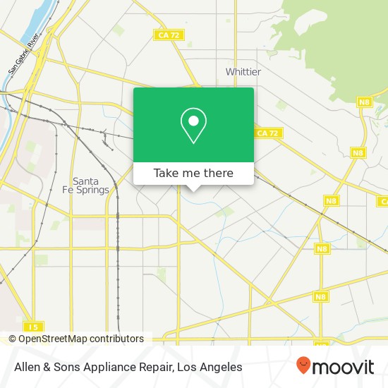 Mapa de Allen & Sons Appliance Repair